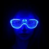 Mavi Led Işıklı Parti Gözlüğü - Neon Glow Şerit Gözlük 3 Modlu