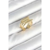 Pirinç Gold Renk Vİntage Model Kadın Yüzük