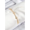 Pirinç Zirkon Taşlı Daire Model Gold Renk Asansörlü Kadın Bileklik
