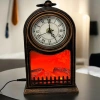 Masa Üstü Şömine Saat (Roma Rakam 27x15cm - Pil ve USB Elektrik)