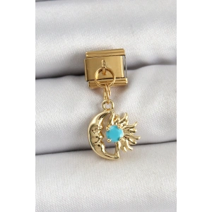 316L Çelik Sallantılı Ay Ve Güneş Model Gold Renk Nomination Charm