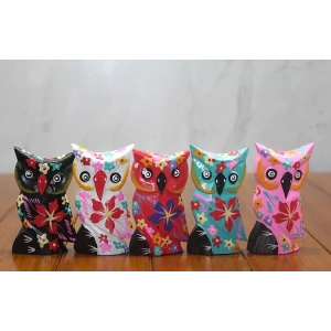 Ahşap 5li Baykuş Seti Polos-10