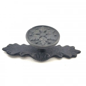 Antika Tarz Dekoratif Pirinç Çiçek Düğme - 27x70 mm, Oksit