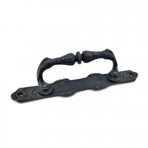 Antika Tarz Dekoratif Pirinç Dar Yan Çekme Kapı Kolu - 225x37 mm, Oksit