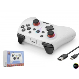 Bluetooth Gamepad Pc Ios Android Switch Ps3 Ps4 Uyumlu Rgb (ND505W Beyaz)