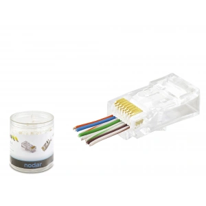 Cat6 Rj45 Konnektör - 100 Adet Şeffaf (ND2407 / Özel Plastik Kutulu)