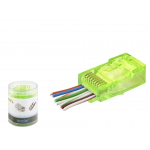 Cat6 Rj45 Konnektör - 100 Adet Yeşil (ND2401/ Özel Plastik Kutulu)