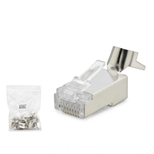 Cat7 Konnektör 25Li Paket Metal Sılver HDX5055