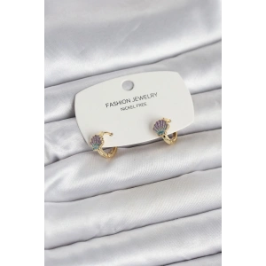 Deniz Kabuğu Model Gold Pirinç Çocuk Küpe