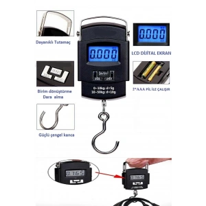 Elektronik Dijital El Kantarı 50 Kg Terazi Tartı 10 Gr Hassasiyet