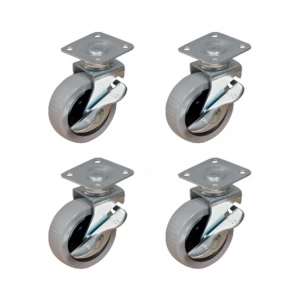 Furç Tablalı Bilyalı Teker (Frenli) - 20x50 - Gri HKS177 - 4 Adet