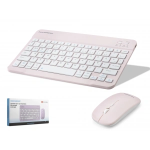 Kablosuz Smart Q Klavye Mouse Seti (Bluetooth 5.0,Şarjlı,1600 Dpi, Pembe - HDX2508P)