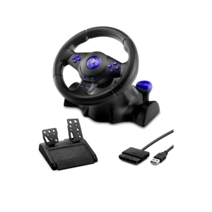 Oyuncu Direksiyon Seti 180° 3In1 Ps3/Ps2/Pc Siyah VW9803