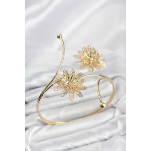 Pazu Bileklik Gold Renk Pirinç Lotus Model