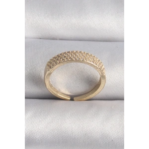 Pirinç Gold Renk Zirkon Taşlı VIP Seri Kadın Yüzük