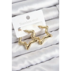 Pirinç Yıldız Model Gold Renk Kadın Küpe
