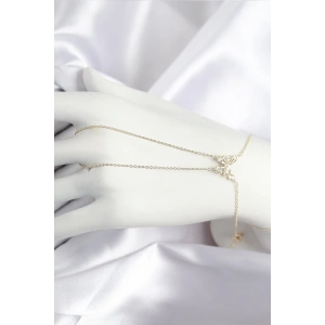 Pirinç Zirkon Taşlı Kelebek Model Gold Renk Şahmeran