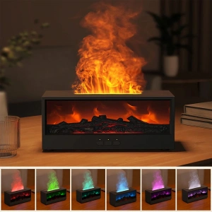 Hava Nemlendirici (22x9cm - Şömine Görünüm Alev Efektli - Pil ve USB)
