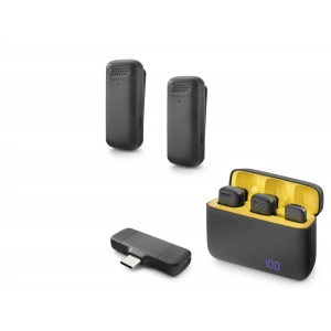 Type-C Kablosuz 2’Li Yaka Mikrofonu (HDX2799Siyah)