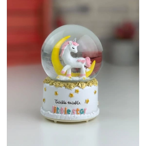 Unicorn Kar Küresi Orta Boy Sarı Ay