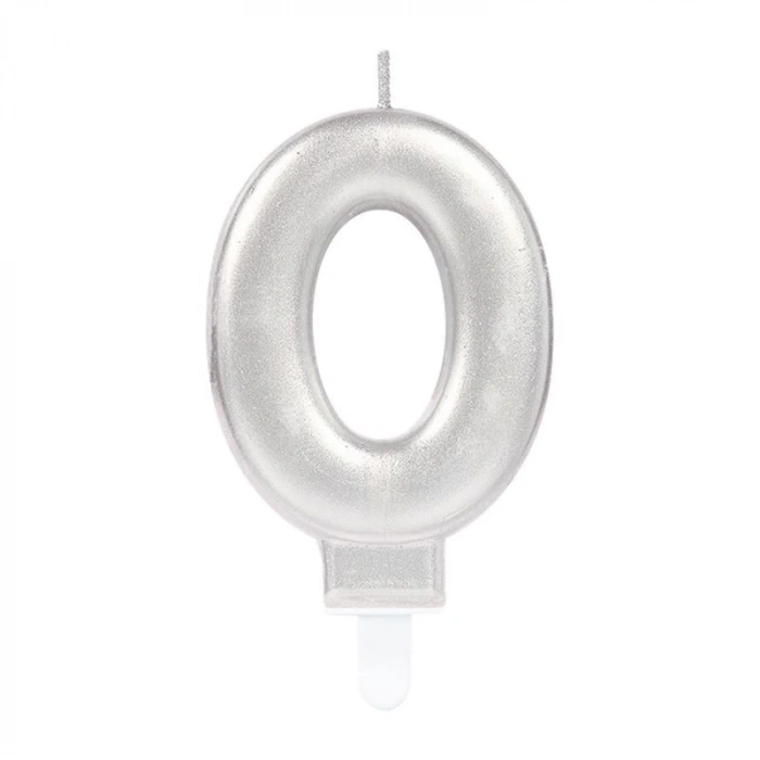 0 Rakam Mum Gümüş Renk