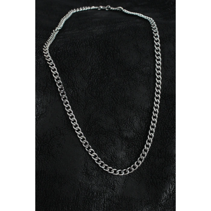 316L Çelik Klasik Zincir Model Gümüş Renk Erkek Kolye