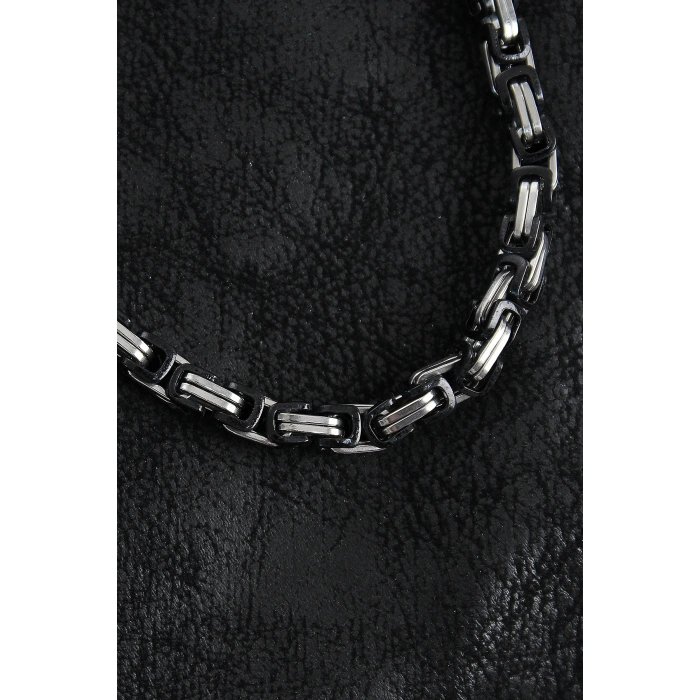 316L Çelik Kral Zincir Model Gümüş Renk Erkek Kolye