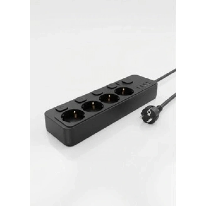 Akım Korumalı 4’lü Priz 2xusb 2xtype-c Çıkış Yüksek Gerilim Koruma Priz Çoğaltıcı