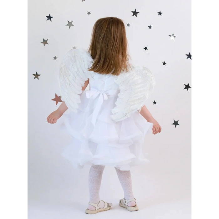 Beyaz Renkli Bebek Boy Melek Kanadı 30x45 Cm