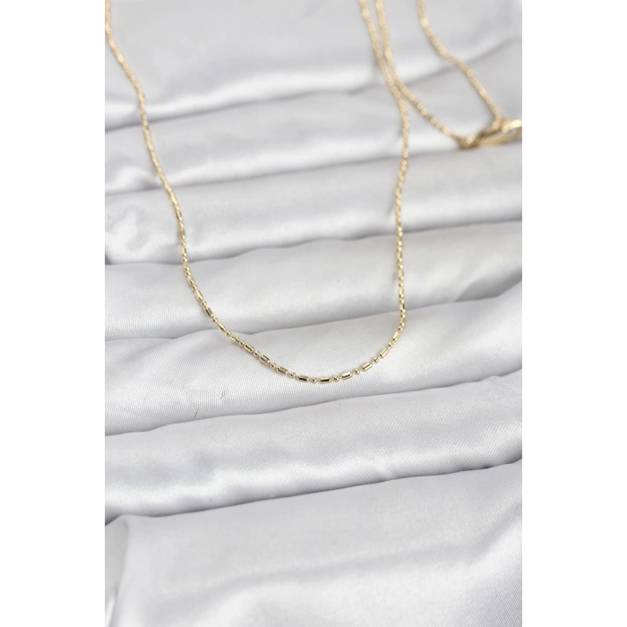 CM 14K Gold Renk Parçalı Topçuk Model 60 cm Kadın Kolye