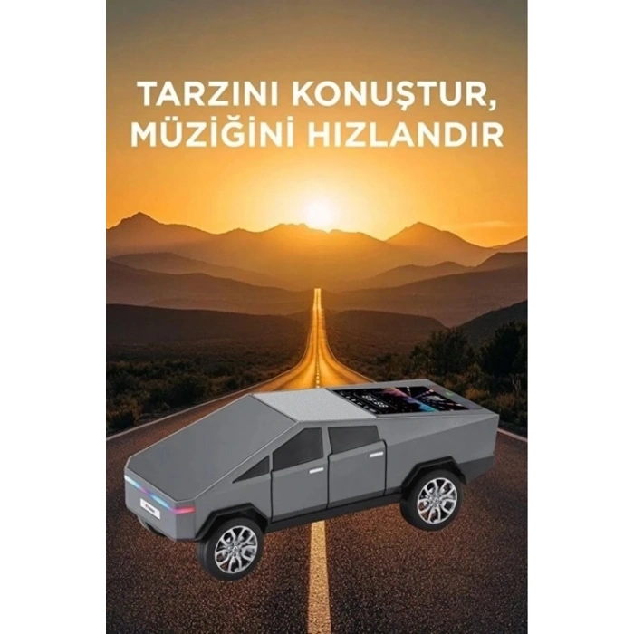 D68 Cyber Model Araba Tasarımlı Bluetooth Hoparlör 15w Güçlü Ses Rgb Led /tws/usb Gri
