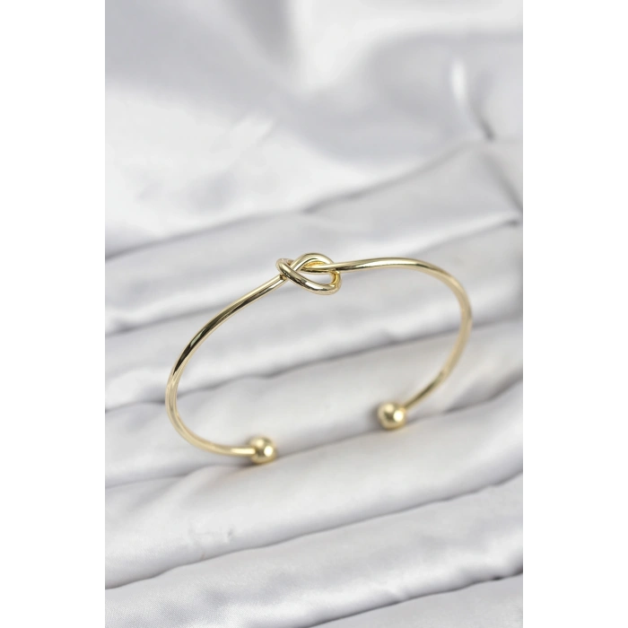 Düğüm Model Pirinç Gold Renk Kadın Bileklik