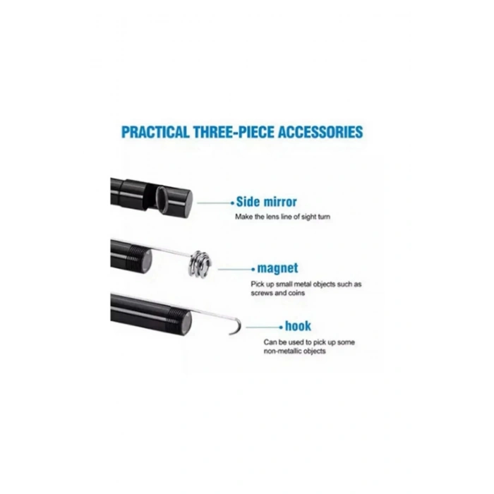 Endoskop Yılan Video Kamera Led’li 10 Metre 7 Mm Sert Kablo