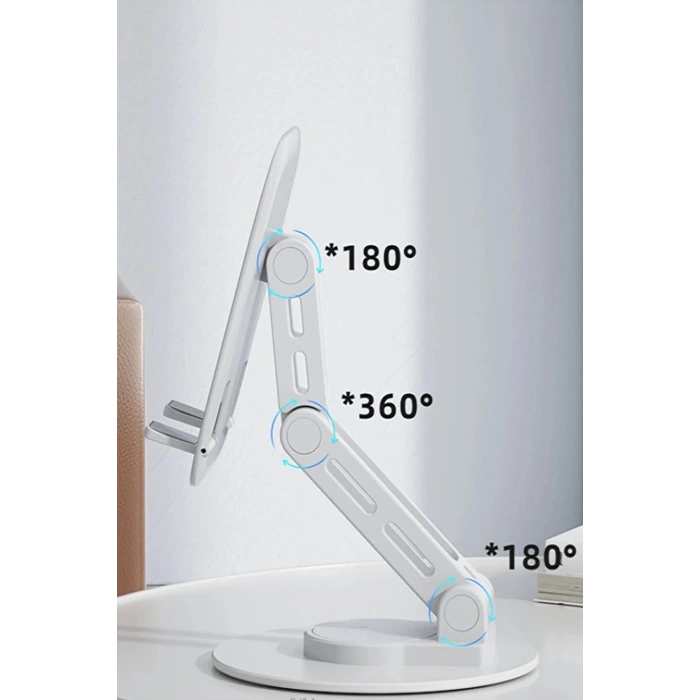F17s  Masaüstü Telefon Tutucu Döner Tabanı Alüminyum Paslanmaz Çelik Katlanabilir