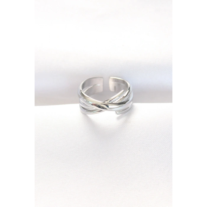 Kalın Silver Renk Ayarlanabilir Yüzük