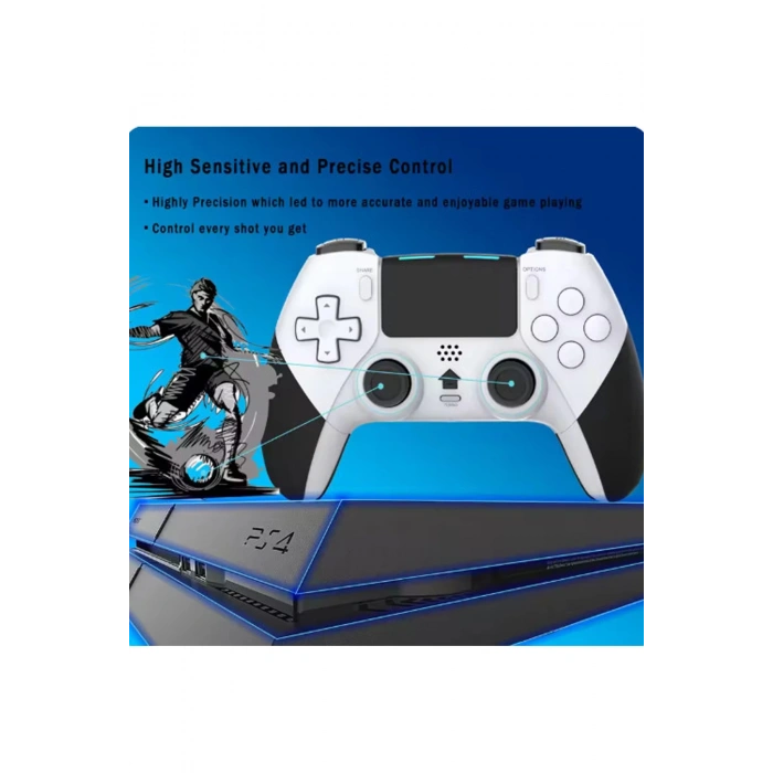 P4 Plus Bluetooth Titreşimli Ps4/ps5 Uyumlu Pc Telefon Joystick Kablosuz Oyun Kolu Siyah