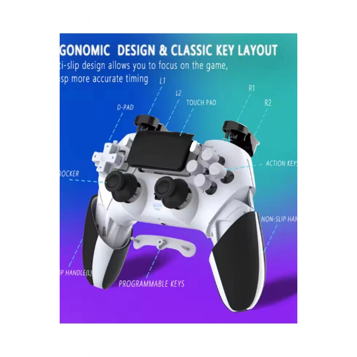 P4 Plus Bluetooth Titreşimli Ps4/ps5 Uyumlu Pc Telefon Joystick Kablosuz Oyun Kolu Siyah