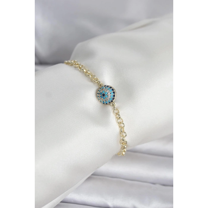 Pirinç Gold Renk Nazar Model Kadın Bileklik