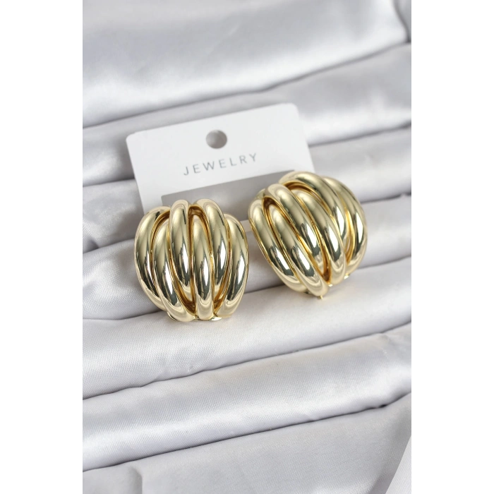 Pirinç Gold Renk Vintage Kadın Küpe