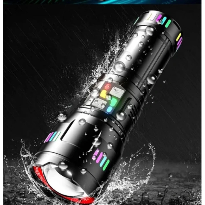 Pro F-3002 Alüminyum Tg Led Gece Şeritli Type-c Şarjlı El Feneri