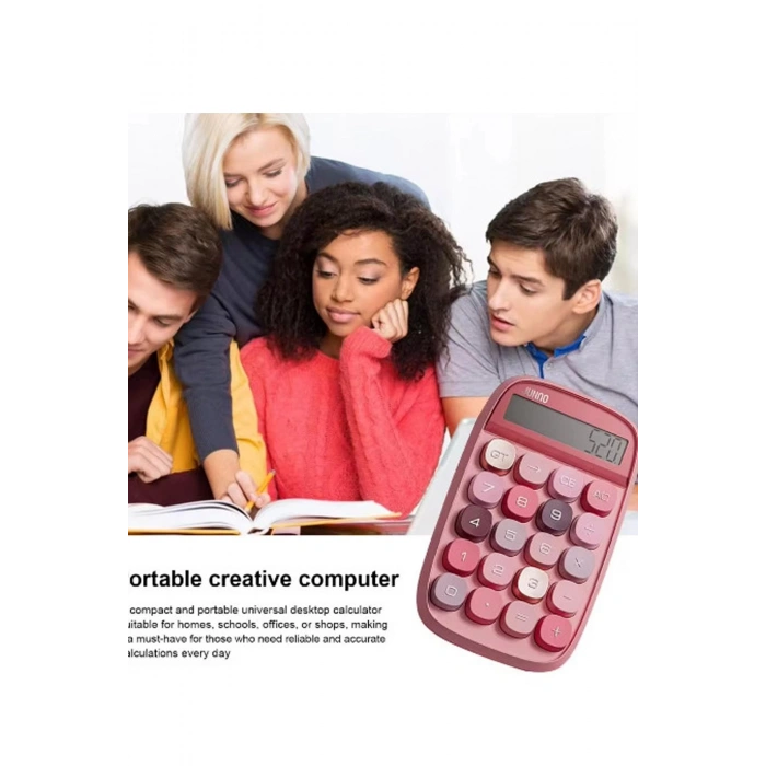 Sevimli Kare Tuşlu 10 Haneli Ldc Ekran Hesap Makinası Kahverengı