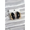Damla Model Siyah Vintage Gold Renk Kadın Küpe