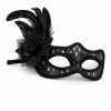 Siyah Tüylü Balo Maskesi Kadın Parti Aksesuarı