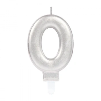 0 Rakam Mum Gümüş Renk