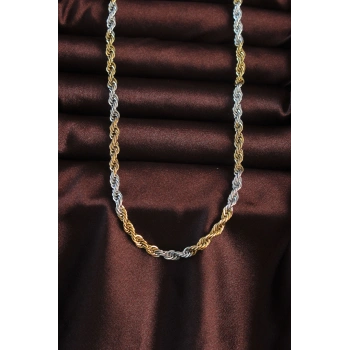 316L Çelik Çift Renk Burgu Tasarımlı Kolye