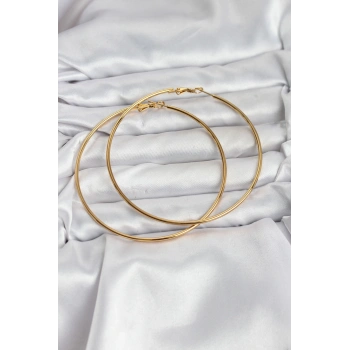 316L Çelik Gold Renk 75 mm Halka Küpe