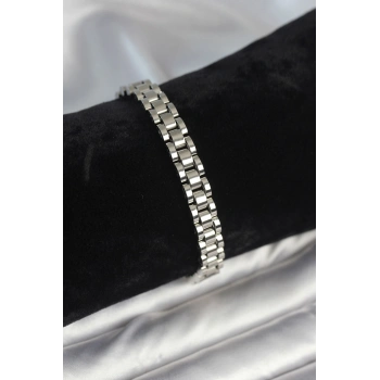 316L Çelik Gümüş Renk 7 mm Kalınlık Erkek Bileklik