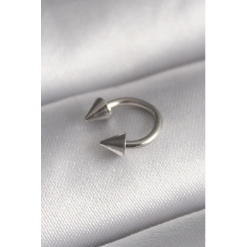 316L Çelik Gümüş Renk Halka Çivi Model Kadın Piercing