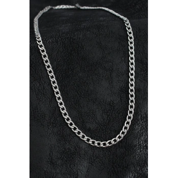 316L Çelik Kalın Klasik Zincir Model Gümüş Renk Erkek Kolye