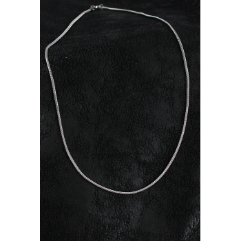 316L Çelik Örme Zincir Model Gümüş Renk Erkek Kolye